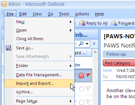 export outlook 2007 to mailbird